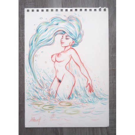 at the water