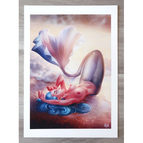 Blue mermaid A3